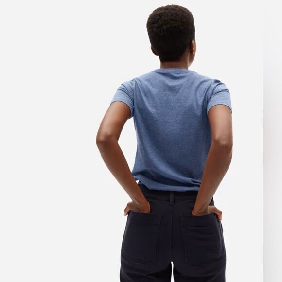 NWT Everlane The Organic Cotton Crew Tee in Heathered Blue Size XXS - Picture 11 of 11